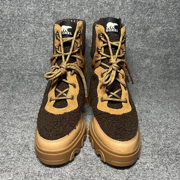 Sorel Women's Brex Heel Cozy Lace Bootie Boot Tawny Buff Brown Size 11 NWOB - Picture 2 of 10